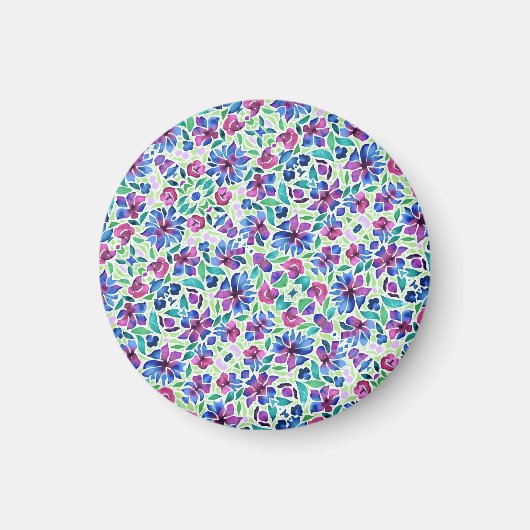 Abstraktes Blumenmuster - Magnet (Vorne)