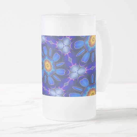 Abstraktes Blumenmuster Mattglas Bierglas (VorderseiteRechts)