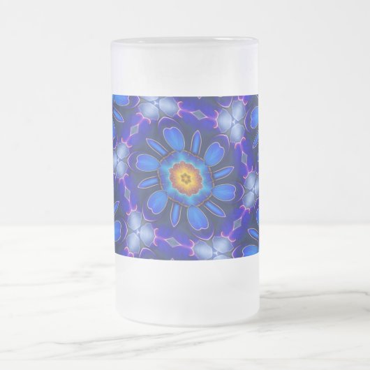 Abstraktes Blumenmuster Mattglas Bierglas (Mittel)