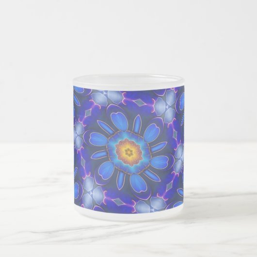 Abstraktes Blumenmuster Mattglastasse (Mittel)