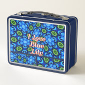 Abstraktes Blumenmuster Metall Brotdose (Rückseite)