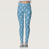 Abstraktes Blumenmuster mit Blütenmuster in hellbl Leggings (Vorderseite)