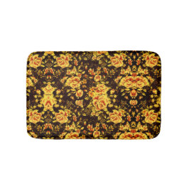 Abstraktes Blumenmuster mit goldenen Blume Badematte