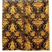 Abstraktes Blumenmuster mit goldenen Blume Duschvorhang (Vorderseite)