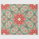 abstraktes Blumenmuster mit Herz auf einem leichte Geschenkpapier (Flach)