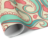 abstraktes Blumenmuster mit Herz auf einem leichte Geschenkpapier (Rolleneckpunkt)