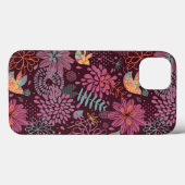 Abstraktes Blumenmuster mit Vögeln Case-Mate iPhone Hülle (Rückseite (Horizontal))