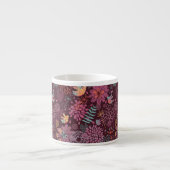 Abstraktes Blumenmuster mit Vögeln Espressotasse (Vorderseite)