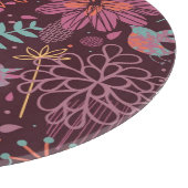 Abstraktes Blumenmuster mit Vögeln Schneidebrett (Ecke)