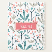 Abstraktes Blumenmuster Monogramm Planer (Rückseite)