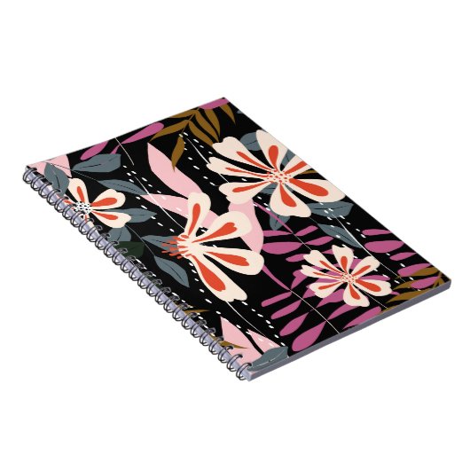 Abstraktes Blumenmuster nahtlos im Hintergrund Notizblock (Rechte Seite)