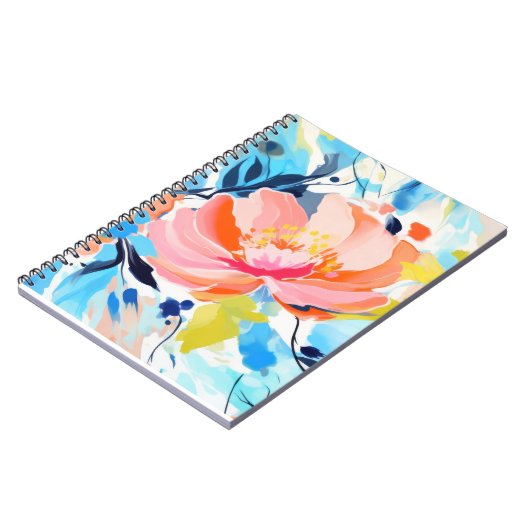 Abstraktes Blumenmuster Notizblock (Linke Seite)