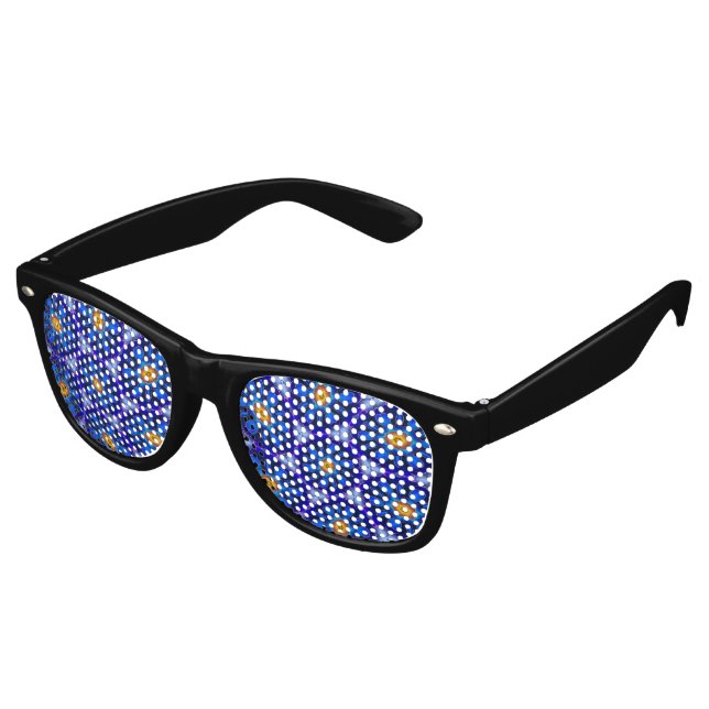 Abstraktes Blumenmuster Partybrille (Schrägansicht)