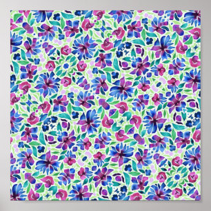 Abstraktes Blumenmuster - Plakat