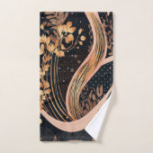 Abstraktes Blumenmuster, Polka-Punkte, Reben Badhandtuch Set (Handtuch)