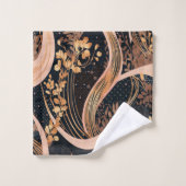 Abstraktes Blumenmuster, Polka-Punkte, Reben Badhandtuch Set (Waschlappen)