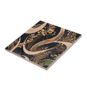 Abstraktes Blumenmuster, Polka-Punkte, Reben Fliese (Seite)