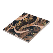 Abstraktes Blumenmuster, Polka-Punkte, Reben Fliese (Seite)