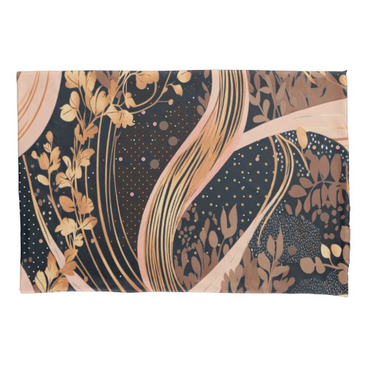 Abstraktes Blumenmuster, Polka-Punkte, Reben Kissenbezug (Vorderseite-Links)