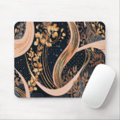 Abstraktes Blumenmuster, Polka-Punkte, Reben Mousepad (Mit Mouse)