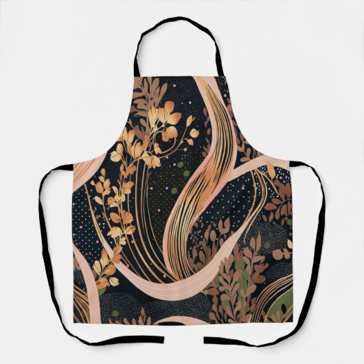Abstraktes Blumenmuster, Polka-Punkte, Reben Schürze (Vorderseite)
