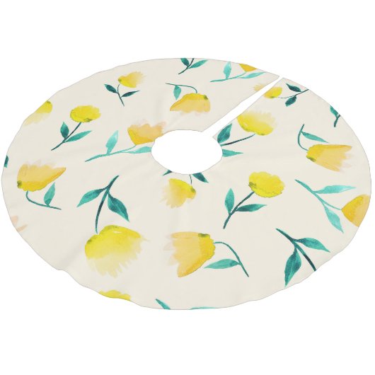 Abstraktes Blumenmuster Polyester Weihnachtsbaumdecke (Schrägansicht)