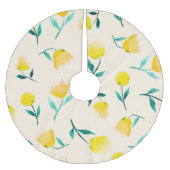 Abstraktes Blumenmuster Polyester Weihnachtsbaumdecke (Vorderseite)