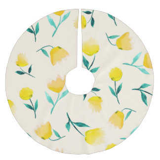 Abstraktes Blumenmuster Polyester Weihnachtsbaumdecke