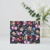 Abstraktes Blumenmuster Postkarte (Stehend Vorderseite)