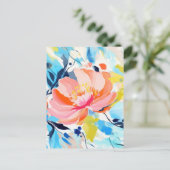 Abstraktes Blumenmuster Postkarte (Stehend Vorderseite)