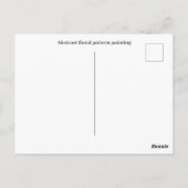 Abstraktes Blumenmuster Postkarte (Rückseite)