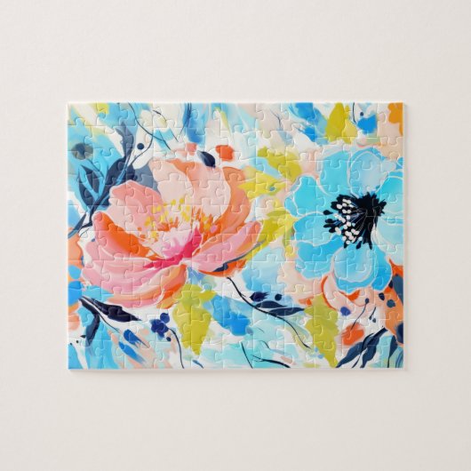 Abstraktes Blumenmuster Puzzle (Horizontal)