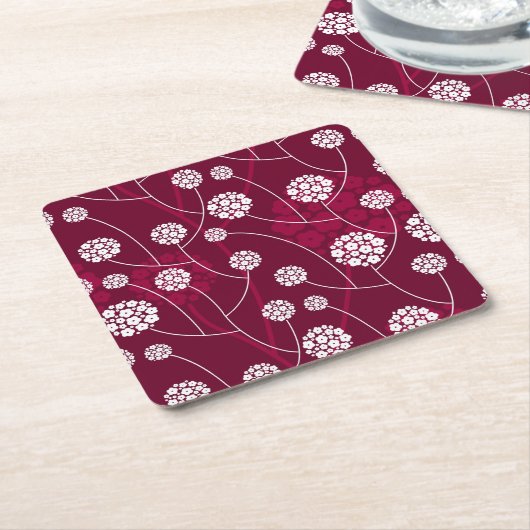 Abstraktes Blumenmuster Rechteckiger Pappuntersetzer (angewinkelt)