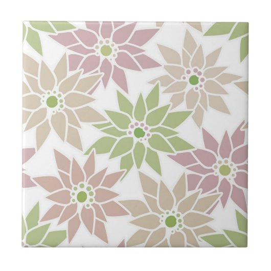 Abstraktes Blumenmuster romantisches Muster Cartoo Fliese (Vorderseite)