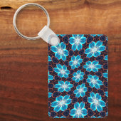Abstraktes Blumenmuster Schlüsselanhänger (Vorderseite)