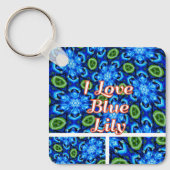 Abstraktes Blumenmuster Schlüsselanhänger (Vorderseite)