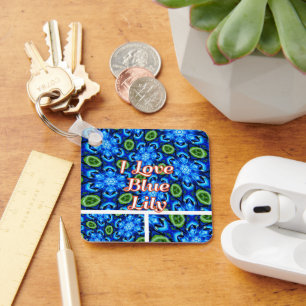 Abstraktes Blumenmuster Schlüsselanhänger