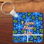 Abstraktes Blumenmuster Schlüsselanhänger (Vorderseite)