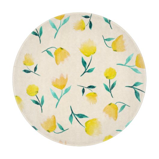 Abstraktes Blumenmuster Schneidebrett (Vorderseite)