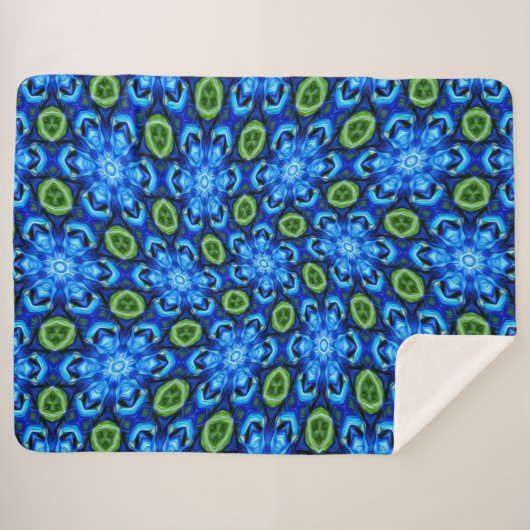Abstraktes Blumenmuster Sherpadecke (Vorderseite (Horizontal))