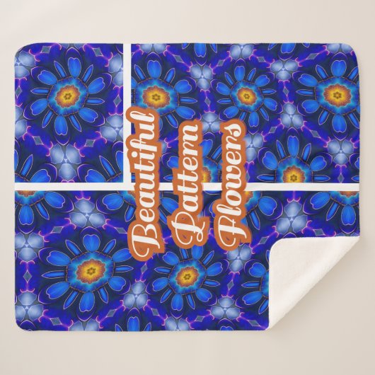 Abstraktes Blumenmuster Sherpadecke (Vorderseite (Horizontal))