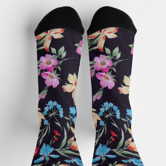 Abstraktes Blumenmuster Socken (Oben)