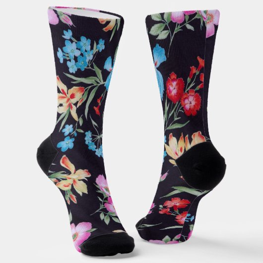 Abstraktes Blumenmuster Socken (Gewinkelt)