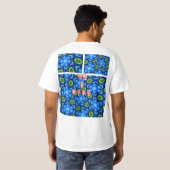 Abstraktes Blumenmuster T-Shirt (Schwarz voll)