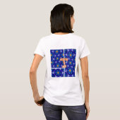 Abstraktes Blumenmuster T-Shirt (Schwarz voll)