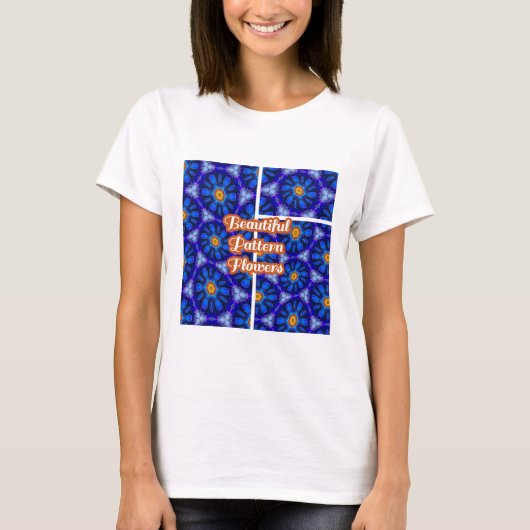 Abstraktes Blumenmuster T-Shirt (Vorderseite)