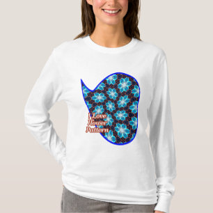 Abstraktes Blumenmuster T-Shirt
