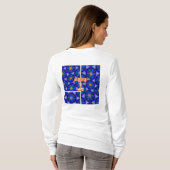 Abstraktes Blumenmuster T-Shirt (Schwarz voll)