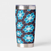 Abstraktes Blumenmuster Thermobecher (Rückseite)