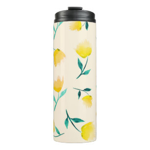 Abstraktes Blumenmuster Thermosbecher